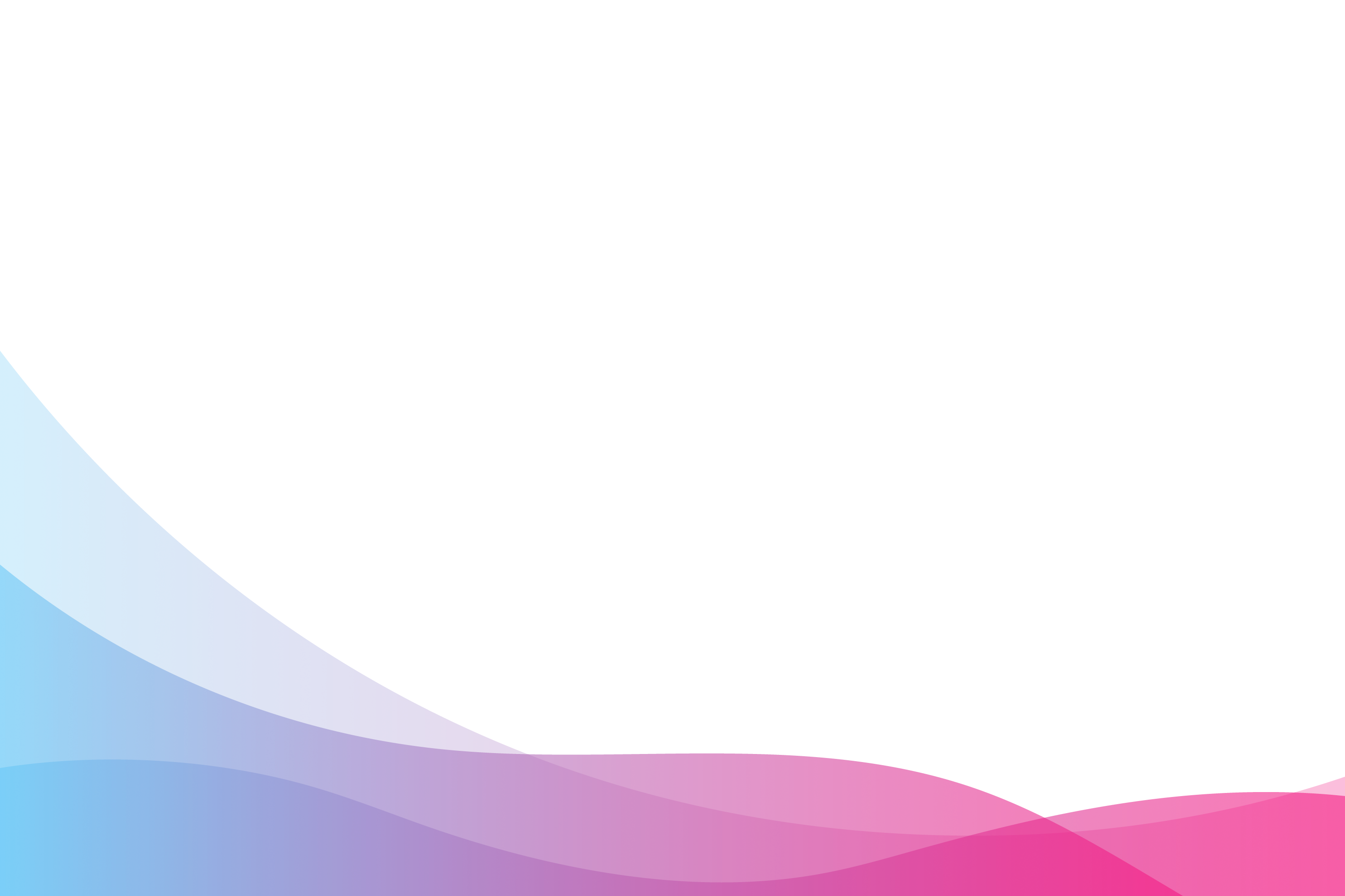 Formas abstractas en la parte inferior en tonos azules y rosas.