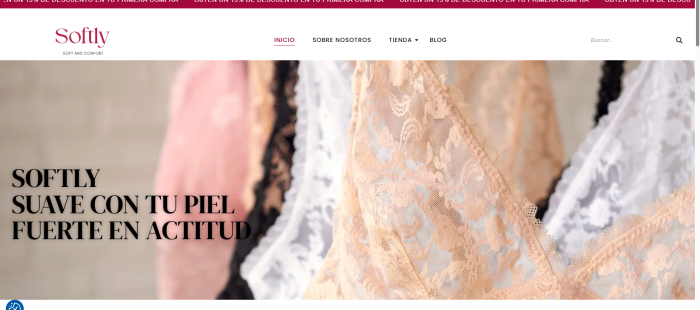 Web de Softly. Proyecto de Marketing Digital de lencería. FP